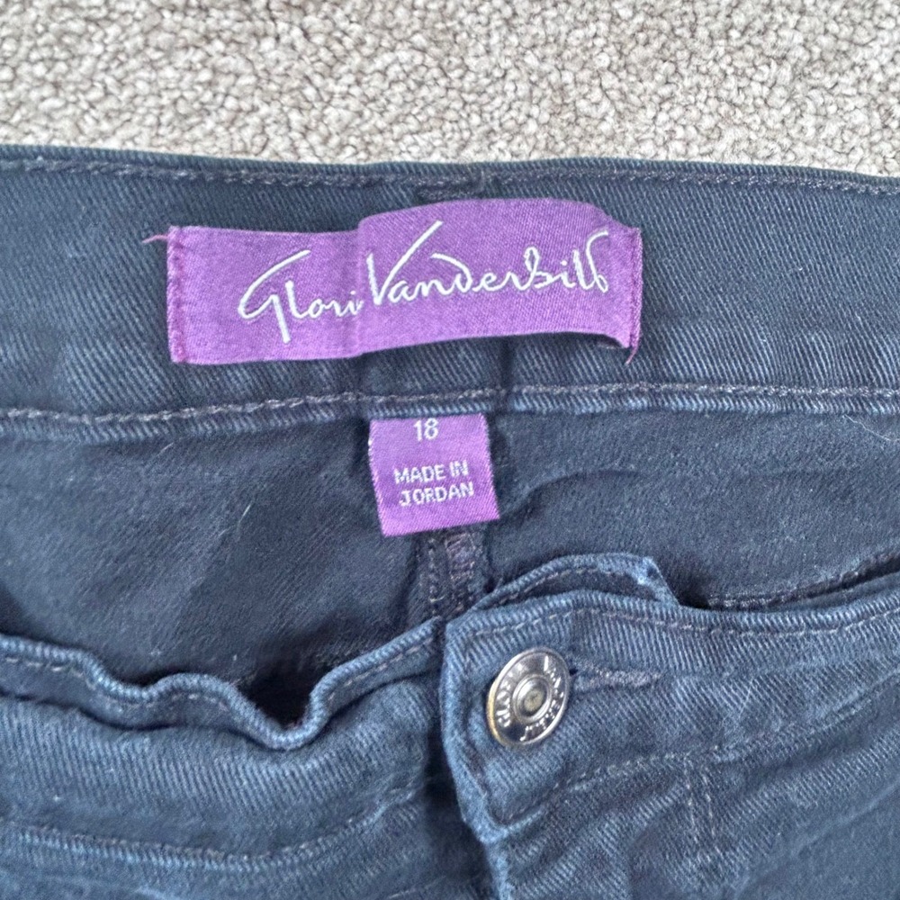 Gloria Vanderbilt Amanda Black Tapered Jeans Womens 18 Short High Rise Stretch - Picture 4 of 8